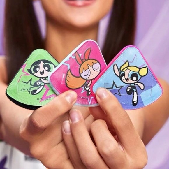 Powerpuff Girls Makeup Powder Puffs 3pc Set Soft Teardrop Cartoon Network NEW - Picture 8 of 8